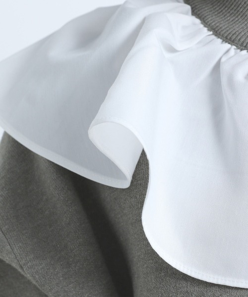 eL（エル）の「【eL】12G Frillcollar Pullover/271290（Tシャツ/カットソー・レディース・ブラック/グレー/ブルー・FREE）」の9枚目の写真