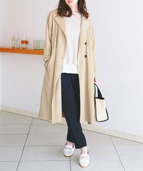 ikka（イッカ）の「花粉リリースゆるトレンチ（トレンチコート・レディース・ベージュ/ネイビー/カーキオリーブ・S/M/L）」の5枚目の写真