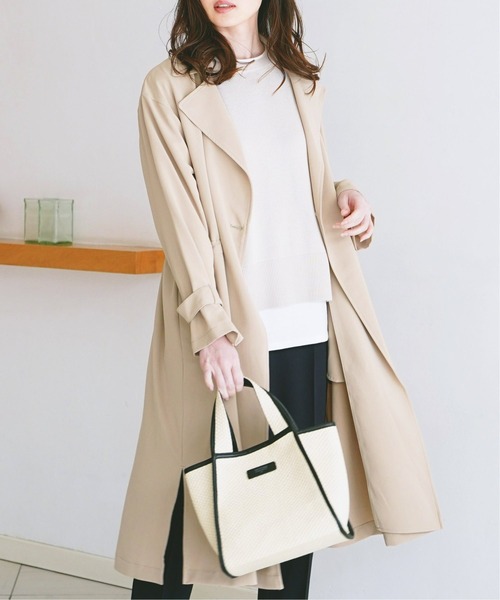 ikka（イッカ）の「花粉リリースゆるトレンチ（トレンチコート・レディース・ベージュ/ネイビー/カーキオリーブ・S/M/L）」の7枚目の写真