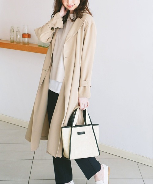 ikka（イッカ）の「花粉リリースゆるトレンチ（トレンチコート・レディース・ベージュ/ネイビー/カーキオリーブ・S/M/L）」の8枚目の写真