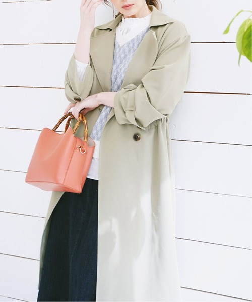 ikka（イッカ）の「花粉リリースゆるトレンチ（トレンチコート・レディース・ベージュ/ネイビー/カーキオリーブ・S/M/L）」の12枚目の写真