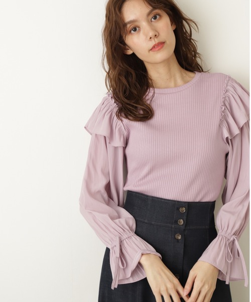 JILL STUART（ジルスチュアート）の「◆エミリオカットソー（Tシャツ/カットソー・レディース・ホワイト/パープル/ライトグリーン・FREE）」の3枚目の写真