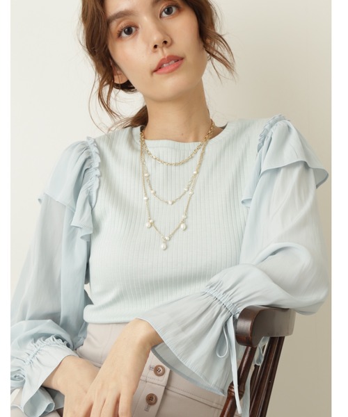 JILL STUART（ジルスチュアート）の「◆エミリオカットソー（Tシャツ/カットソー・レディース・ホワイト/パープル/ライトグリーン・FREE）」の2枚目の写真