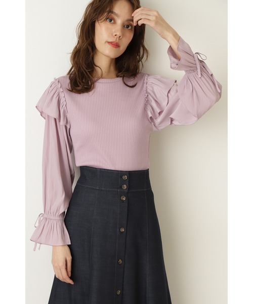 JILL STUART（ジルスチュアート）の「◆エミリオカットソー（Tシャツ/カットソー・レディース・ホワイト/パープル/ライトグリーン・FREE）」の10枚目の写真