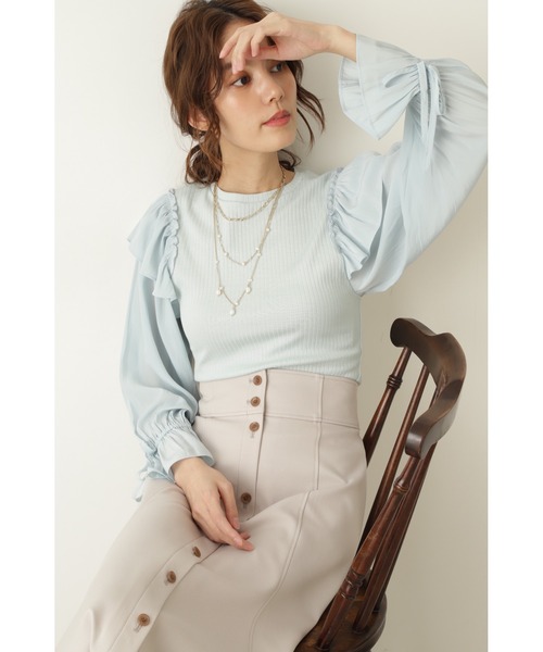 JILL STUART（ジルスチュアート）の「◆エミリオカットソー（Tシャツ/カットソー・レディース・ホワイト/パープル/ライトグリーン・FREE）」の7枚目の写真