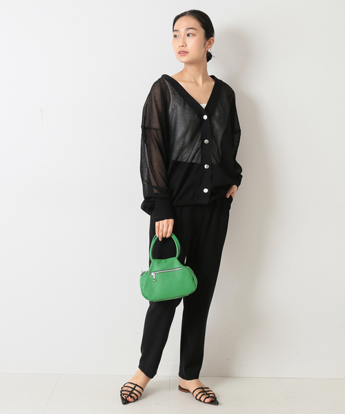 journal standard L'essage(ジャーナルスタンダードレサージュ)の「COSOシースルーカーディガン◆(カーディガン/ボレロ・レディース・ブラック/オレンジ/ナチュラル・FREE)」の4枚目の写真