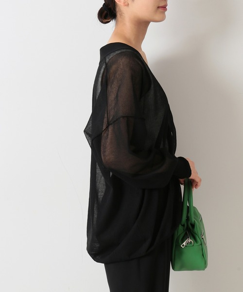JOURNAL STANDARD◆LESSAGE/COSOシースルーカーディガン(薄手)/レーヨン/BLK/23080370020010 COSOシースルーカーディガン | ジャーナルスタンダード