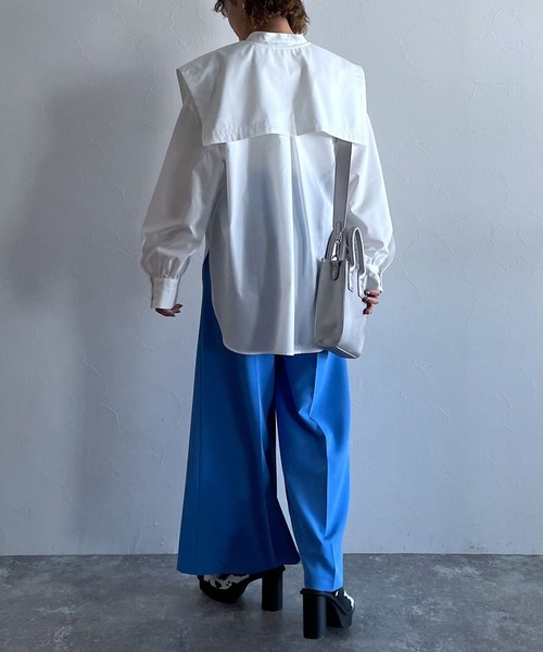 PAGEBOY(ページボーイ)の「セーラーカラー2WAYシャツ(シャツ/ブラウス・レディース・ブラック/オフホワイト・FREE)」の6枚目の写真