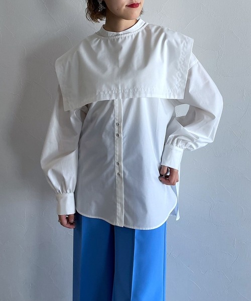 PAGEBOY(ページボーイ)の「セーラーカラー2WAYシャツ(シャツ/ブラウス・レディース・ブラック/オフホワイト・FREE)」の7枚目の写真