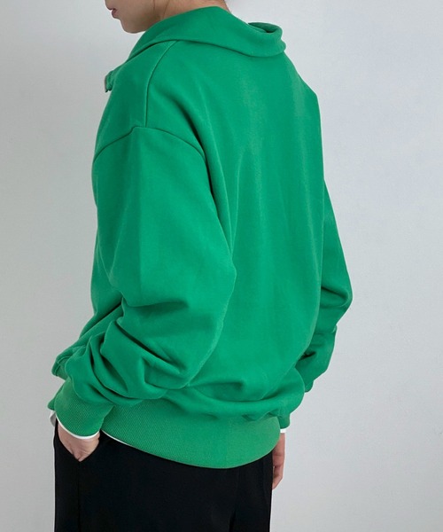 ottilie（オティーリエ）の「ハーフジップスウェットプルオーバー（スウェット・レディース・アイボリー/チャコールグレー/グリーン・FREE）」の18枚目の写真