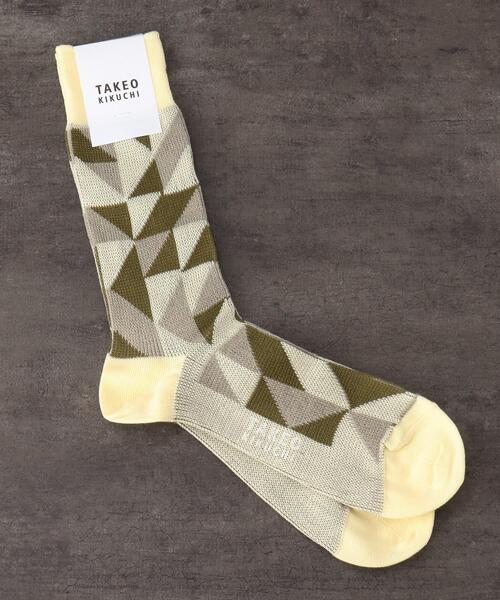 TAKEO KIKUCHI（タケオキクチ）の「◆ジオメトリック ジャカードソックス（ソックス/靴下・メンズ・ネイビー系4/オレンジ系その他5/イエロー系その他6・00）」の4枚目の写真