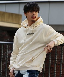 【SOMEDIFF】バックプリント 総柄 プリント スウェット プルオーバーパーカー メンズ