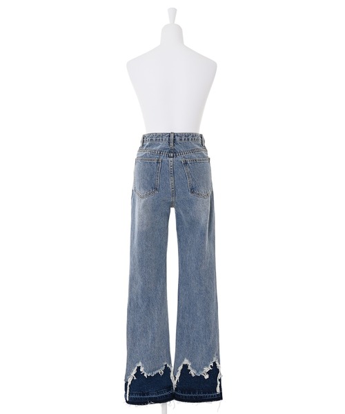 Narcissus(ナルシス)の「【Narcissus】バイカラーフリンジデニム(デニムパンツ・レディース・その他・FREE)」の3枚目の写真