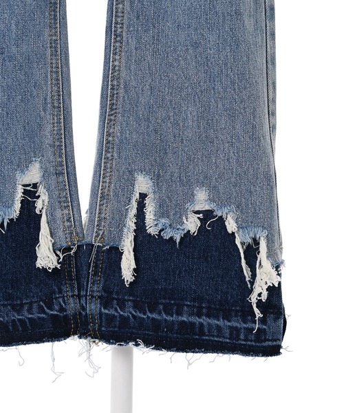 Narcissus(ナルシス)の「【Narcissus】バイカラーフリンジデニム(デニムパンツ・レディース・その他・FREE)」の5枚目の写真