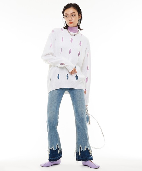 Narcissus(ナルシス)の「【Narcissus】バイカラーフリンジデニム(デニムパンツ・レディース・その他・FREE)」の11枚目の写真