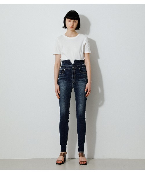 セール Narrow High Waist Denim Skinny ナローハイウエストデニムスキニー デニムパンツ Azul By Moussy アズールバイマウジー のファッション通販 Zozotown