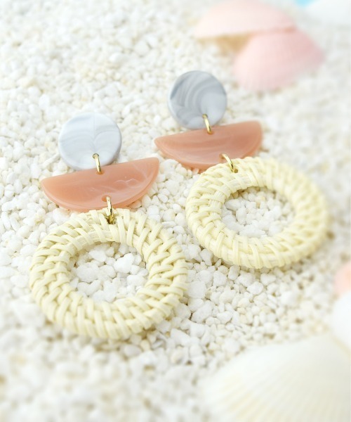 petitcro（プティクロ）の「＊petitcro＊ ストローフープ　ピアス PCKP191007（ピアス（両耳用）・レディース・その他2/その他1・ONE SIZE）」の2枚目の写真