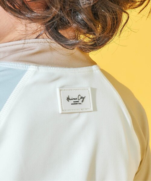 apres les cours（アプレレクール）の「バイカラー・総柄前開きラッシュガード_UVカット（ラッシュガード・キッズ・アイボリー/サックスブルー・90/140/130/110/120/100/80）」の9枚目の写真