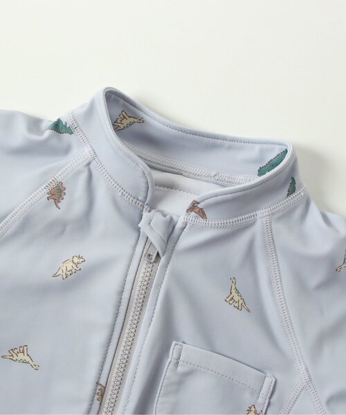 apres les cours（アプレレクール）の「バイカラー・総柄前開きラッシュガード_UVカット（ラッシュガード・キッズ・アイボリー/サックスブルー・90/140/130/110/120/100/80）」の14枚目の写真