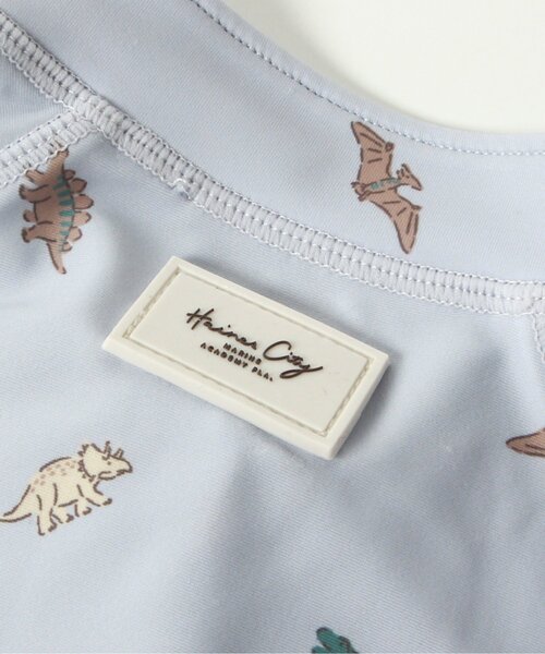 apres les cours（アプレレクール）の「バイカラー・総柄前開きラッシュガード_UVカット（ラッシュガード・キッズ・アイボリー/サックスブルー・90/140/130/110/120/100/80）」の15枚目の写真