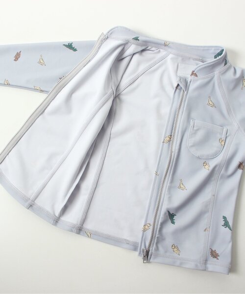apres les cours（アプレレクール）の「バイカラー・総柄前開きラッシュガード_UVカット（ラッシュガード・キッズ・アイボリー/サックスブルー・90/140/130/110/120/100/80）」の18枚目の写真
