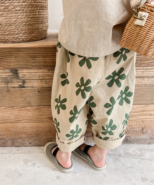 aimoha（アイモハ）の「aimoha-KIDS- 可愛い花柄スラックスパンツ（スラックス・キッズ・ベージュ/グレー・90/100/110/120/80/130）」の13枚目の写真