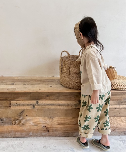 aimoha（アイモハ）の「aimoha-KIDS- 可愛い花柄スラックスパンツ（スラックス・キッズ・ベージュ/グレー・90/100/110/120/80/130）」の14枚目の写真