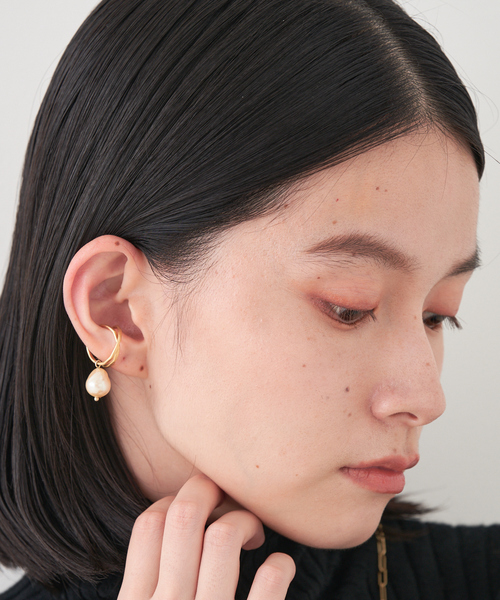 collex（コレックス）の「【Ljud/ユード】ガラスドロップパールクロス 2WAYイヤーカフ（イヤーカフ・レディース・シルバー/ゴールド・フリー）」の5枚目の写真