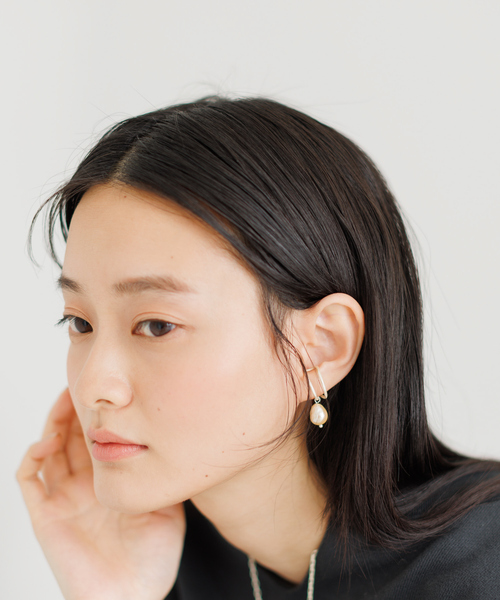 collex（コレックス）の「【Ljud/ユード】ガラスドロップパールクロス 2WAYイヤーカフ（イヤーカフ・レディース・シルバー/ゴールド・フリー）」の7枚目の写真