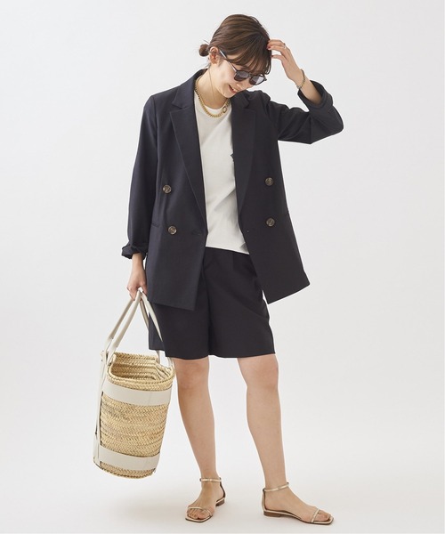 plage（プラージュ）の「Sandylinen混 Short SLAXパンツ◆（スラックス・レディース・ブラック/ウッド・36/38）」の6枚目の写真