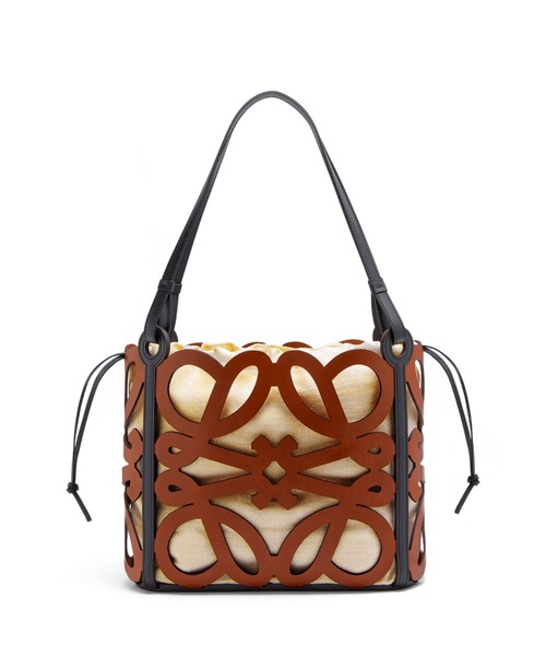 LOEWE（ロエベ）の「アナグラムカットアウト トート スモール (カーフ)（トートバッグ・レディース・タン/ブラック・ONE SIZE）」の2枚目の写真