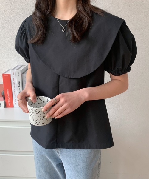 ABITOKYO（アビトーキョー）の「ケープデザインブラウス（シャツ/ブラウス・レディース・ブラック/オレンジ/ホワイト・M/L）」の6枚目の写真