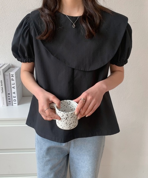 ABITOKYO（アビトーキョー）の「ケープデザインブラウス（シャツ/ブラウス・レディース・ブラック/オレンジ/ホワイト・M/L）」の7枚目の写真