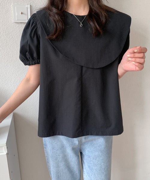 ABITOKYO（アビトーキョー）の「ケープデザインブラウス（シャツ/ブラウス・レディース・ブラック/オレンジ/ホワイト・M/L）」の8枚目の写真