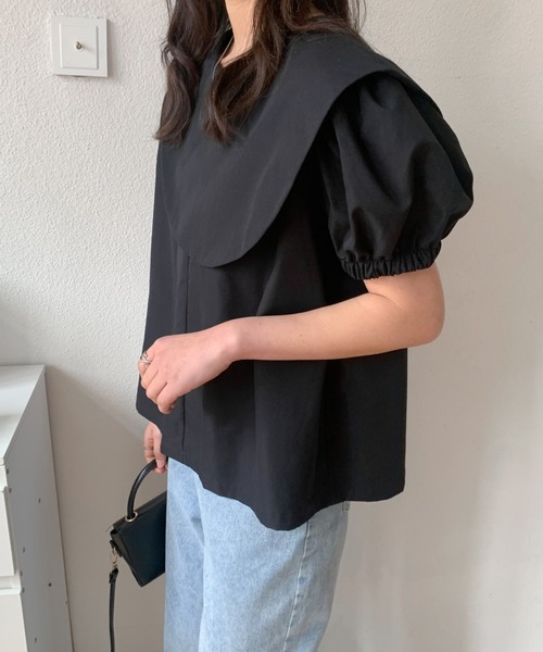 ABITOKYO（アビトーキョー）の「ケープデザインブラウス（シャツ/ブラウス・レディース・ブラック/オレンジ/ホワイト・M/L）」の9枚目の写真