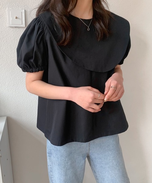 ABITOKYO（アビトーキョー）の「ケープデザインブラウス（シャツ/ブラウス・レディース・ブラック/オレンジ/ホワイト・M/L）」の10枚目の写真