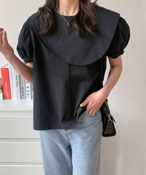 ABITOKYO（アビトーキョー）の「ケープデザインブラウス（シャツ/ブラウス・レディース・ブラック/オレンジ/ホワイト・M/L）」の14枚目の写真