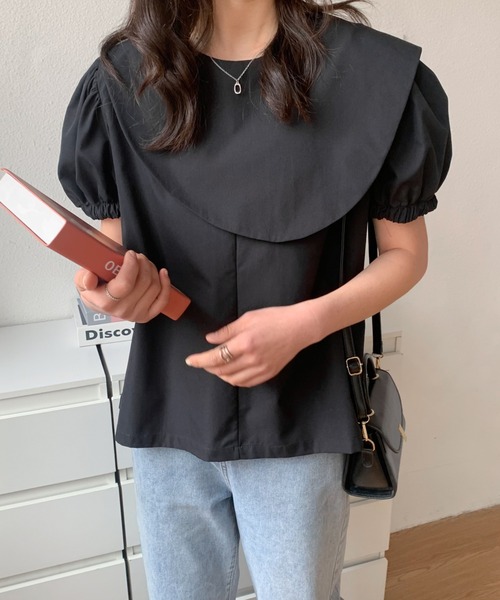 ABITOKYO（アビトーキョー）の「ケープデザインブラウス（シャツ/ブラウス・レディース・ブラック/オレンジ/ホワイト・M/L）」の17枚目の写真