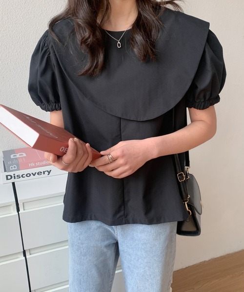 ABITOKYO（アビトーキョー）の「ケープデザインブラウス（シャツ/ブラウス・レディース・ブラック/オレンジ/ホワイト・M/L）」の18枚目の写真