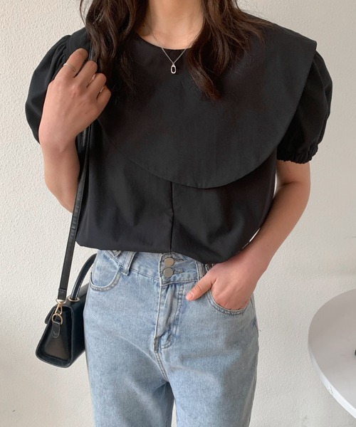 ABITOKYO（アビトーキョー）の「ケープデザインブラウス（シャツ/ブラウス・レディース・ブラック/オレンジ/ホワイト・M/L）」の21枚目の写真