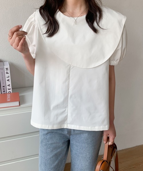 ABITOKYO（アビトーキョー）の「ケープデザインブラウス（シャツ/ブラウス・レディース・ブラック/オレンジ/ホワイト・M/L）」の5枚目の写真