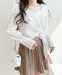 .KOM（ドットコム）の「A'GEM/9 × .kom『.kom/ドットケーオーエム』パフスリーブ デザイン長袖シャツ（Tシャツ/カットソー）」