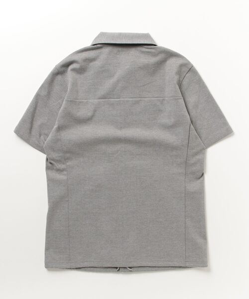 BLUE TORNADO（ブルートルネード）の「BLUE TORNADO∴メランジカノコ胸切替半袖コーチジャケット（シャツ/ブラウス・メンズ・グレー系その他/ブルー/ブラック・L/M）」の4枚目の写真