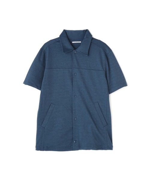 BLUE TORNADO（ブルートルネード）の「BLUE TORNADO∴メランジカノコ胸切替半袖コーチジャケット（シャツ/ブラウス・メンズ・グレー系その他/ブルー/ブラック・L/M）」の14枚目の写真