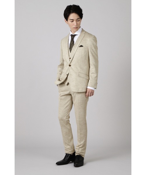 HIGH STREET（ハイストリート）の「HIGH STREET∴麻綿Wフェースジャージベスト（スーツベスト・メンズ・ベージュ・LL/L/M/S）」の15枚目の写真