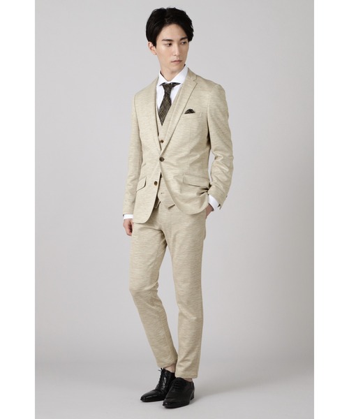 HIGH STREET（ハイストリート）の「HIGH STREET∴麻綿Wフェースジャージベスト（スーツベスト・メンズ・ベージュ・LL/L/M/S）」の14枚目の写真