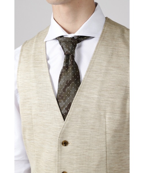 HIGH STREET（ハイストリート）の「HIGH STREET∴麻綿Wフェースジャージベスト（スーツベスト・メンズ・ベージュ・LL/L/M/S）」の11枚目の写真