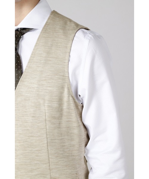 HIGH STREET（ハイストリート）の「HIGH STREET∴麻綿Wフェースジャージベスト（スーツベスト・メンズ・ベージュ・LL/L/M/S）」の10枚目の写真