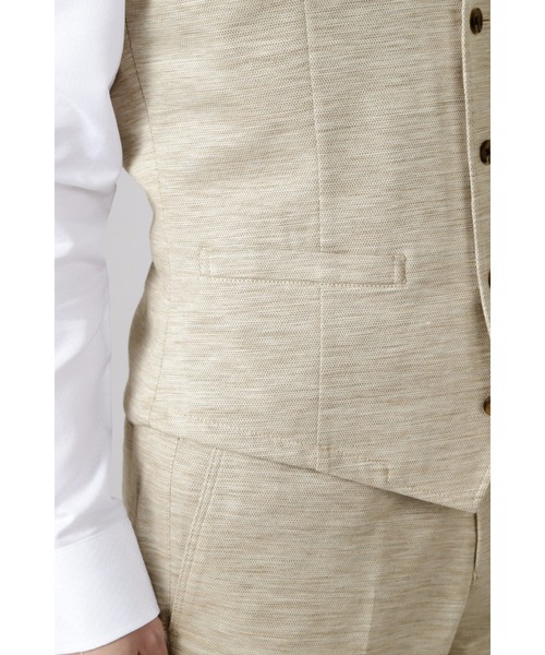 HIGH STREET（ハイストリート）の「HIGH STREET∴麻綿Wフェースジャージベスト（スーツベスト・メンズ・ベージュ・LL/L/M/S）」の9枚目の写真