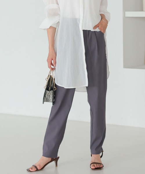 KOBE LETTUCE(コウベレタス)の「スーパーストレッチテーパードパンツ(その他パンツ・レディース・ベージュ/ネイビー/ブラック/オフホワイト/ピンク/チャコール・S/M/L/XL/S/S)」の4枚目の写真